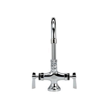 Picture of Encore® Brass Chrome Plated Double Pantry Faucet with 6" Swivel Gooseneck Spout and Lever Handles, Retail Packaging