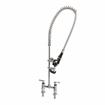 Picture of Encore®  4" OC Brass Chrome Plated Elevated Deck Mount Pre-Rinse with Wall Bracket, Retail Packaging