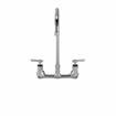 Picture of Encore® 8" OC. Brass Chrome Plated Wall Mount Faucet with 8" Swivel Gooseneck Spout Lever Handles (Retail Packaging)