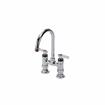 Picture of Encore® 4" OC Brass Chrome Plated Elevated Deck Mount Faucet with 6" Swivel Gooseneck Spout, Lever Handles and Retail Packaging
