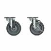 Picture of Caster Kit, Medium Duty 2-3/8" x 3-5/8" Plate Caster With 5" Gray Polyurethane Wheel, 2 Brake And 2 Non-Brake In Retail Box