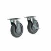 Picture of Caster Kit, Medium Duty 2-3/8" x 3-5/8" Plate Caster With 5" Gray Polyurethane Wheel, 2 Brake And 2 Non-Brake In Retail Box