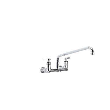 Picture of Encore® 8" OC. Brass Chrome Plated Wall Mount Faucet with 14" Swivel Spout with Faucet Mounting Kit