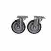 Picture of Caster Kit, Medium Duty 4" x 4" Universal Plate Caster With 5" Blue Polyurethane Wheel, 2 Brake And 2 Non-Brake In Retail Box