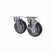 Picture of Caster Kit, Medium Duty 4" x 4" Universal Plate Caster With 5" Blue Polyurethane Wheel, 2 Brake And 2 Non-Brake In Retail Box