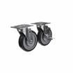 Picture of Caster Kit, Medium Duty 4" x 4" Universal Plate Caster With 5" Blue Polyurethane Wheel, 2 Brake And 2 Non-Brake In Retail Box