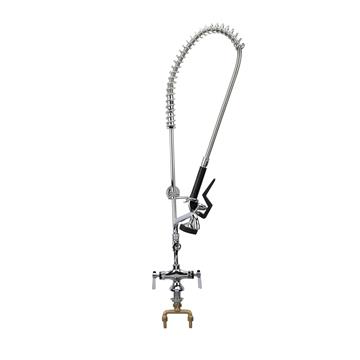 Picture of Encore Single Hole Deck Mount Pre Rinse Assembly with Wall Bracket, Stainless Steel Spring and 8" Add On Faucet