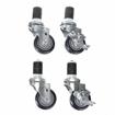 Picture of Caster Kit, Medium Duty 1-1/2" Expanding Stem Caster With 3" Blue Polyurethane Wheel, 2 Brake And 2 Non-Brake In Retail Box