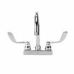 Picture of TOP-LINE® 4" OC Deck Mount Faucet Ceramic Valves 4" Wrist Blade Handles with 6" Swivel Gooseneck Spout