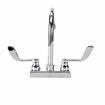 Picture of TOP-LINE® 4" OC Deck Mount Faucet Ceramic Valves 4" Wrist Blade Handles with 6" Swivel Gooseneck Spout
