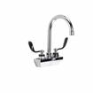 Picture of Encore 4" OC Wall Mount Faucet Ceramic Valves with 6" Rigid Gooseneck Spout and 4" Wrist Blade Handles