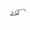 Picture of Encore® 8" OC. Brass Chrome Plated Wall Mount Faucet Ceramic Valves with 12" Swivel Spout with Mounting Kit