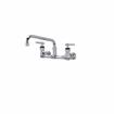 Picture of Encore® 8" OC. Brass Chrome Plated Wall Mount Faucet Ceramic Valves with 12" Swivel Spout with Mounting Kit