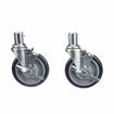 Picture of Caster Kit, Medium Duty 1" Female Collar Caster With 3" Blue Polyurethane Wheel, 4 Brake In Retail Box