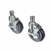 Picture of Caster Kit, Medium Duty 1" Female Collar Caster With 3" Blue Polyurethane Wheel, 4 Brake In Retail Box