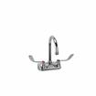 Picture of TOP-LINE® 4" OC Wall Mount Faucet Ceramic Valves with 6" Swivel Gooseneck Spout and 4" Wrist Blade Handles, Retail Packaging