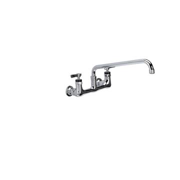 Picture of Encore® 8" OC. Brass Chrome Plated Wall Mount Faucet Ceramic Valves with 14" Swivel Spout (Retail Packaging)