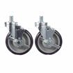 Picture of Caster Kit, Medium Duty 3/4-10 x 1" Threaded Stem Caster With 5" Blue Polyurethane Wheel, 4 Brake In Retail Box