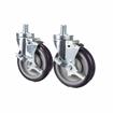 Picture of Caster Kit, Medium Duty 3/4-10 x 1" Threaded Stem Caster With 5" Blue Polyurethane Wheel, 4 Brake In Retail Box