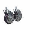 Picture of Caster Kit, Medium Duty 3/4-10 x 1" Threaded Stem Caster With 5" Blue Polyurethane Wheel, 4 Brake In Retail Box