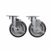 Picture of Caster Kit, Medium Duty 3-1/2" x 3-1/2"  Plate Caster With 5" Blue Polyurethane Wheel, 4 Brake In Retail Box