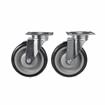 Picture of Caster Kit, Medium Duty 3-1/2" x 3-1/2"  Plate Caster With 5" Blue Polyurethane Wheel, 4 Brake In Retail Box