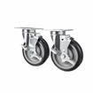 Picture of Caster Kit, Medium Duty 3-1/2" x 3-1/2"  Plate Caster With 5" Blue Polyurethane Wheel, 4 Brake In Retail Box