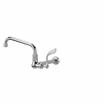 Picture of Encore® Brass Chrome Plated Single Wall Mount Wok Range Faucet with 8" Swivel Spout and 4" Wrist Blade Handles