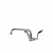 Picture of Encore® Brass Chrome Plated Single Wall Mount Wok Range Faucet with 8" Swivel Spout and 4" Wrist Blade Handles