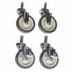 Picture of Caster Kit, Medium Duty .846" x 2-3/4" Spring Ring Stem Caster With 5" Gray Polyurethane Wheel, 2 Brake And 2 Non-Brake In Retail Box