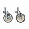 Picture of Caster Kit, Medium Duty .846" x 2-3/4" Spring Ring Stem Caster With 5" Gray Polyurethane Wheel, 2 Brake And 2 Non-Brake In Retail Box