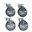 Picture of Caster Kit, Medium Duty 3-1/2" x 3-1/2" Universal Plate Caster With 5" Blue Polyurethane Wheel, 4 Brake In Retail Box