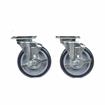 Picture of Caster Kit, Medium Duty 3-1/2" x 3-1/2" Universal Plate Caster With 5" Blue Polyurethane Wheel, 4 Brake In Retail Box