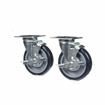 Picture of Caster Kit, Medium Duty 3-1/2" x 3-1/2" Universal Plate Caster With 5" Blue Polyurethane Wheel, 4 Brake In Retail Box