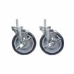Picture of Caster Kit, Medium Duty 1/2-13 x 1" Threaded Stem Caster With 5" Blue Polyurethane Wheel, 4 Brake In Retail Box