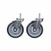 Picture of Caster Kit, Medium Duty 1/2-13 x 1" Threaded Stem Caster With 5" Blue Polyurethane Wheel, 4 Brake In Retail Box