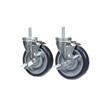 Picture of Caster Kit, Medium Duty 1/2-13 x 1" Threaded Stem Caster With 5" Blue Polyurethane Wheel, 4 Brake In Retail Box
