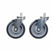 Picture of Caster Kit, Medium Duty 5/8-11 x 1" Threaded Stem Caster With 5" Blue Polyurethane Wheel, 4 Brake In Retail Box