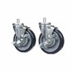Picture of Caster Kit, Medium Duty 5/8-11 x 1" Threaded Stem Caster With 5" Blue Polyurethane Wheel, 4 Brake In Retail Box