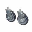 Picture of Caster Kit, Medium Duty 5/8-11 x 1" Threaded Stem Caster With 5" Blue Polyurethane Wheel, 4 Brake In Retail Box