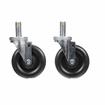 Picture of Caster Kit, Medium Duty .846" x 2-3/4" Spring Ring Stem Caster With 5" Black Polyolefin Wheel, 2 Brake And 2 Non-Brake With Bumpers In Retail Box
