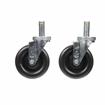 Picture of Caster Kit, Medium Duty .846" x 2-3/4" Spring Ring Stem Caster With 5" Black Polyolefin Wheel, 2 Brake And 2 Non-Brake With Bumpers In Retail Box