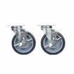Picture of Caster Kit, Medium Duty 2-3/8" x 3-5/8" Plate Caster With 5" Blue Polyurethane Wheel, 4 Brake In Retail Box