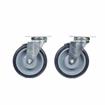 Picture of Caster Kit, Medium Duty 2-3/8" x 3-5/8" Plate Caster With 5" Blue Polyurethane Wheel, 4 Brake In Retail Box
