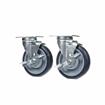 Picture of Caster Kit, Medium Duty 2-3/8" x 3-5/8" Plate Caster With 5" Blue Polyurethane Wheel, 4 Brake In Retail Box