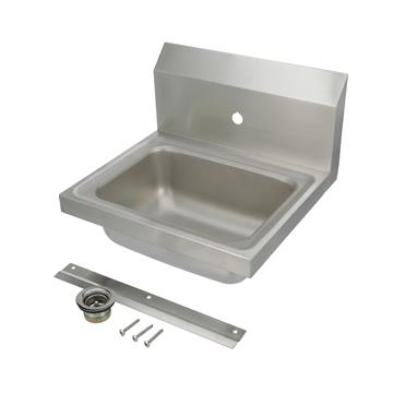 Picture of Encore Wall Mount Type 304 Series Stainless Steel Hand Sink Single Mounting Hole 14" x 10" x 5" Deep Less Side Splash with Electronic Faucet