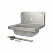 Picture of Encore Wall Mount Type 304 Series Stainless Steel Hand Sink Single Mounting Hole 14" x 10" x 5" Deep Less Side Splash with Electronic Faucet
