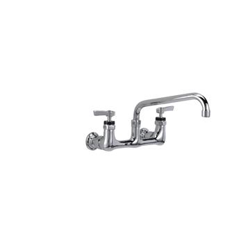 Picture of Encore® 8" OC. Brass Chrome Plated Wall Mount Faucet Ceramic Valves with 10" Swivel Spout, Retail Packaging